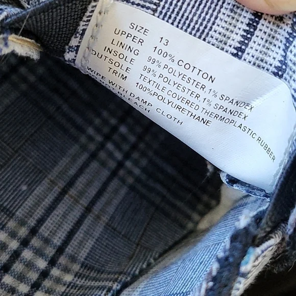 Muk Luks Kyle navy blue slip on sneakers with plaid accents NWOT - Picture 11 of 12